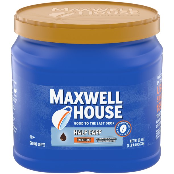 Maxwell House Half Caff Ground Coffee, 25.6 oz. Canister