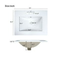 thumbnail image 4 of Ventra Modern Wall Mounted Bathroom Vanity with Ceramic Sink, Drawers, Wood, Green, 4 of 9