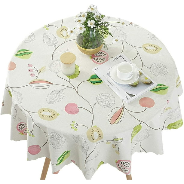 Vinyl Round Table Cover Wipe Clean Pvc Tablecloth 48 Inch Com Vinyl Round Table Cover Wipe Clean Pvc, What Size Tablecloth For 48 Inch Round Table