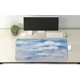 thumbnail image 2 of Fantasy Computer Mouse Pad, Cloudy Sky View in Soft Pastel Tones Watercolor Blurry Hazy Serene Picture, Rectangle Non-Slip Rubber Mousepad X-Large, 35" x 15" Gaming Size, Sky Blue White, by Ambesonne, 2 of 2