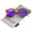 Yellow-Floral / Purple Mirror, variant on Female Women's Floral Metal Brow Bar Colored Mirror Lens P3 Round Sunglasses 50mm (White-Floral / Gold Mirror) - 50mm