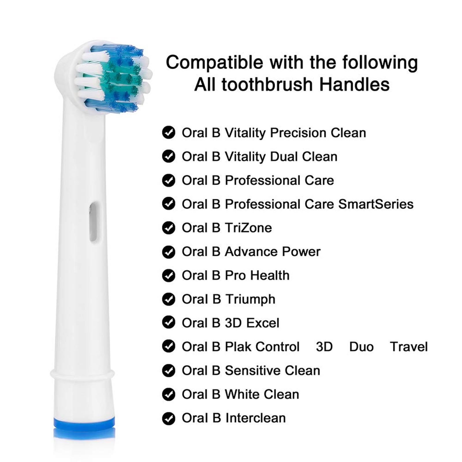 biografie Geletterdheid lood gluttony Electric Toothbrush Head Compatible with Oral B Electric  Toothbrush Replacement Brush Sensitive Gum Care Brush Heads - Walmart.com