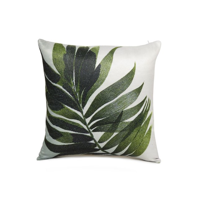 Oussum Housses de Coussin Décoratives pour la Maison Coton Impression Numérique Fermeture Éclair Taies d'Oreiller Décoratives Feuille Tropicale Simple