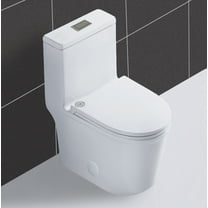 WinZo WZ5079 Compact One Piece Toilet with Dual Flush 23" Depth in White for Small Tiny Bathroom 12" rough-in