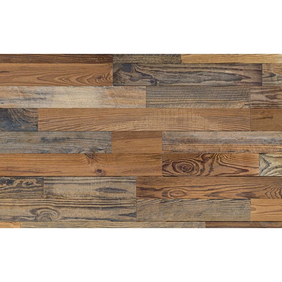 Luxdecor Real Reclaimed Wood Planks for Wall-10 Pieces Easy Nail-Up Shiplap Rustic Style 6" Wide Wood Shiplap Panels for Wall 19.44 Sq Ft (Natural Weathered Brown)