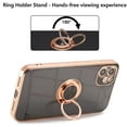 thumbnail image 5 of Electroplated Magnetic Ring Holder Case, 360 Degree with Rotation Metal Finger Ring Holder Magnet Car Holder Soft Silicone Shockproof Cover for iPhone 12 Mini 5.4 inch - Black, 5 of 14