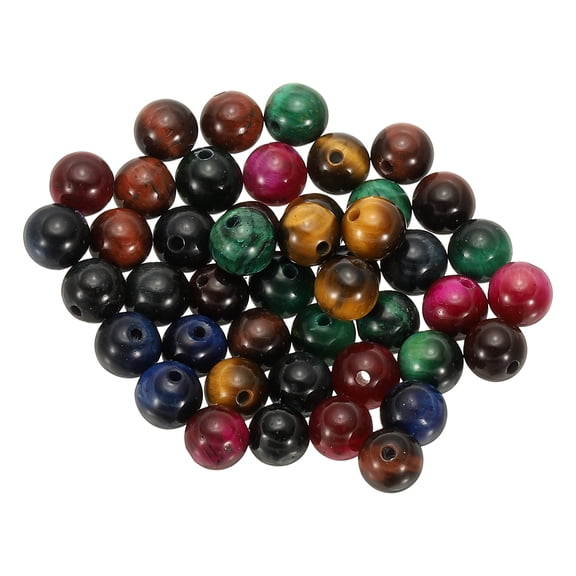 Uxcell 6mm Aventurine Beads, 45 Pcs Tiger's Eye Natural Gemstone Beads Smooth Stone Beads, Multicolor