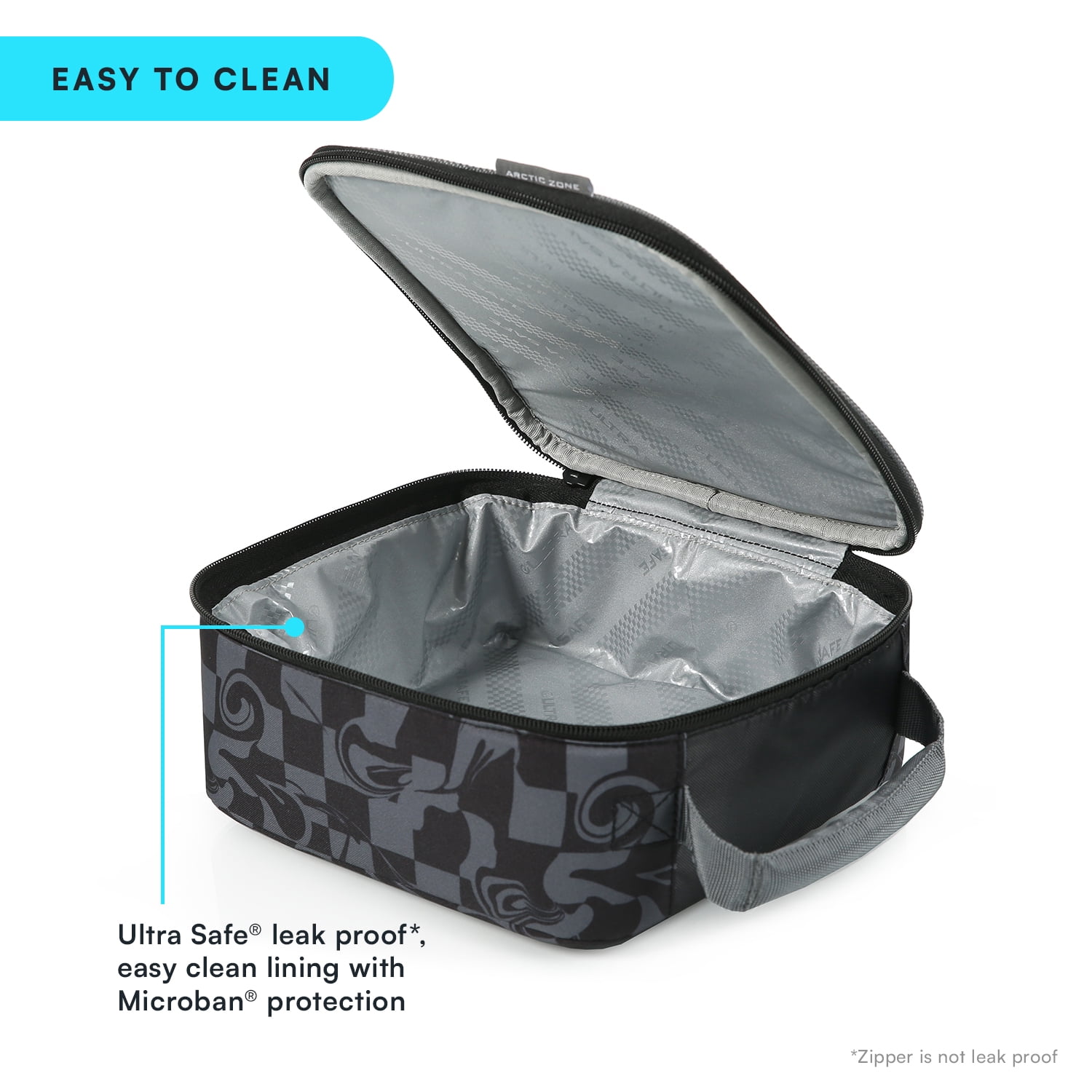 Arctic Zone Combo Lunch Box, Warped Checkerboard, Includes Food Container, Water Bottle, and Ice Pack