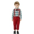 thumbnail image 3 of Ketyyh-chn99 Toddler Boy Clothes Outfits Suits Bow Tie Casual Dress Shirt and Pants Sets Blue,90, 3 of 5
