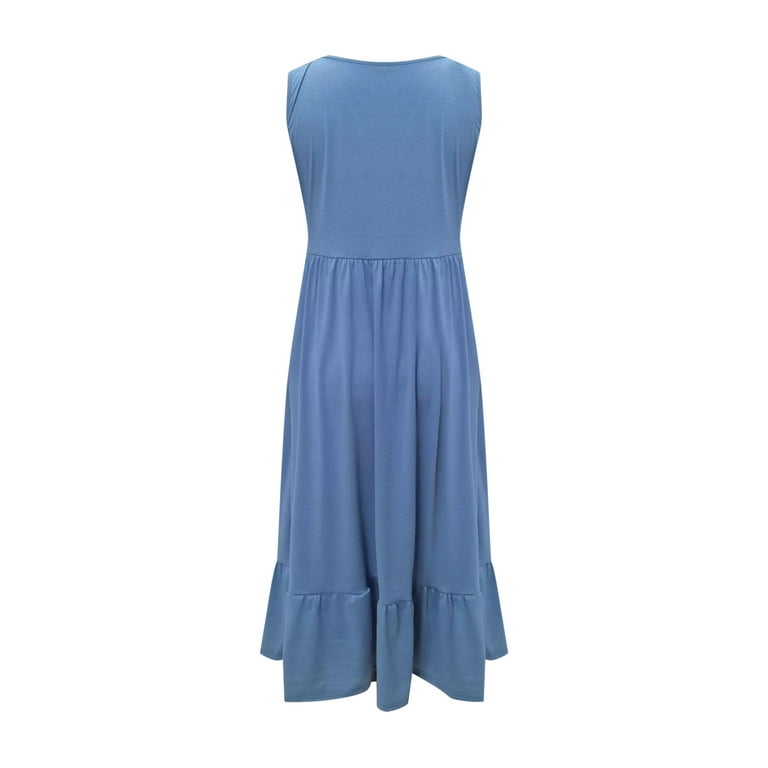 chinese dress ladies Women's Dress - Flowy Blue & White Dress