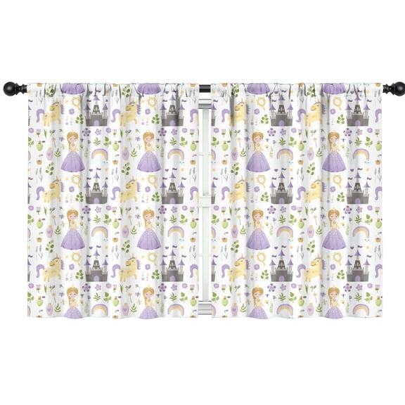 Blackout Kids Curtains,Princess Unicorn Pattern Childrens Insulated Curtains Set Of 2,Bedroom Essentials,Toddler Room Decor 42"x54"