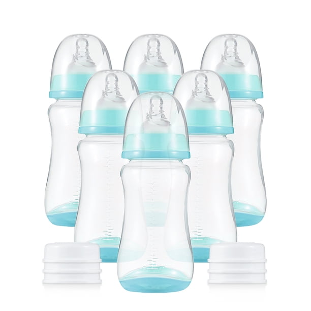 Botella de leche Biberones con tetina de silicona y cubierta de almacenamiento Biberones para lactancia para alimentos para bebés PP Botellas de almacenamiento de leche Capacidad de 300 ml Biberones p Abanopi Botella de leche