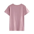 thumbnail image 7 of Xuanfei Women Dandelion Letter Print Round Neck Short Sleeve Summer T-shirt, 7 of 7