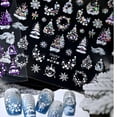 thumbnail image 2 of Stickers para uñas navideños Tnbuokas diseño plateado 5D, 2 of 7