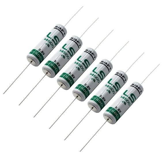 6x SAFT LS14500AX AA Axial 3.6V Lithium Thionyl Chloride Battery