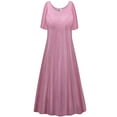 thumbnail image 2 of Small Womens Dress Soft Pink Sparkling Designer Print Short Sleeve Princess Cut, 2 of 5