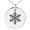 Silver, variant on Black Stainless Steel Crystallized Evergreen Snowflake Engraved Small Medallion Circle Charm Pendant Necklace