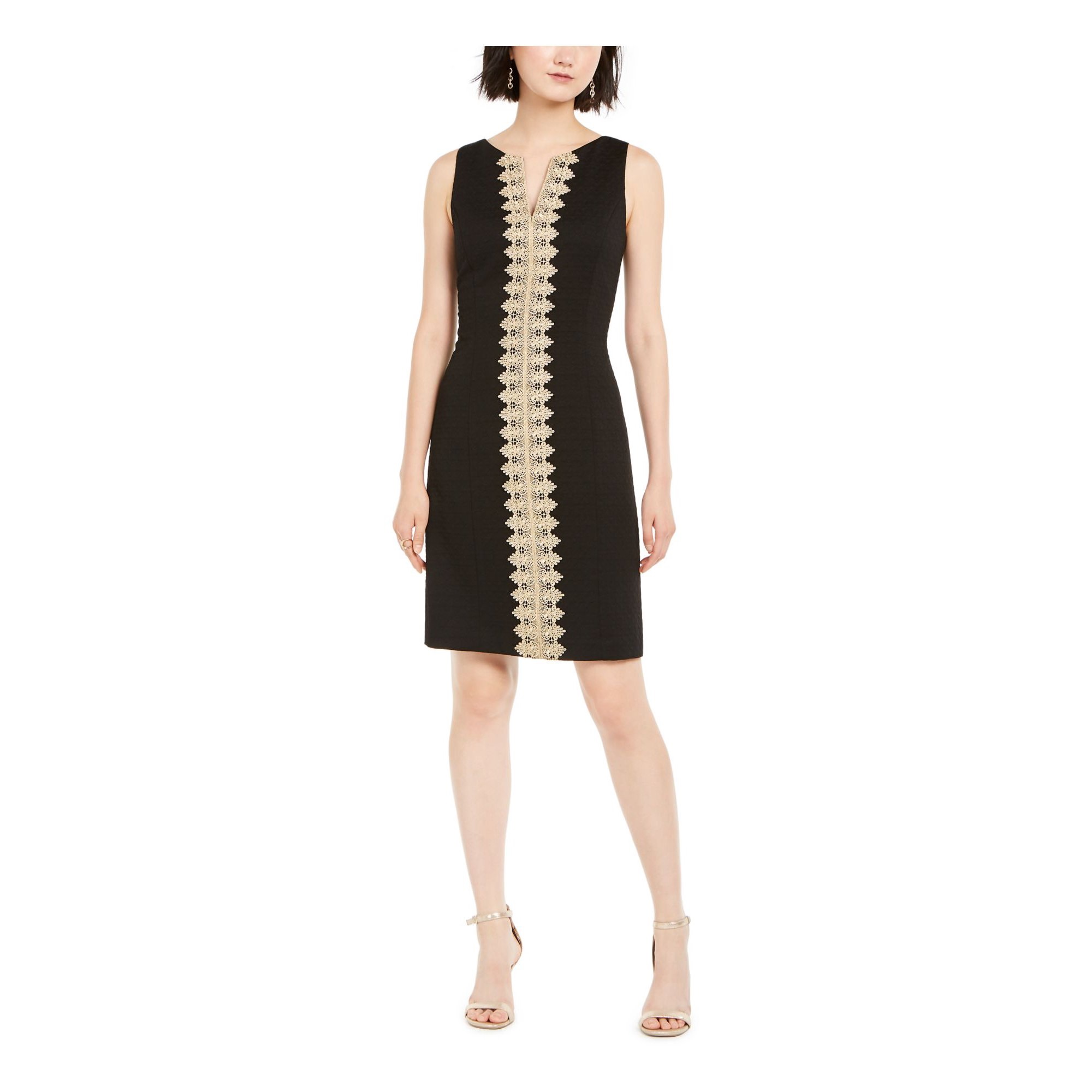 Embellished Shift Dress Black 