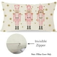 thumbnail image 5 of Pink Nutcracker Christmas Pillow Covers 12x20 Modern Farmhouse Christmas Decorations Christmas Lumbar Pillows Decorative Throw Pillows Cases Winter Holiday Decor for Couch Living Room, 5 of 6