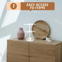 GOOHOCHY Keychain Display Stand Rotating Holder 2 Tier Pendants Organizer Rack For Small Accessories Bracelets Watches And Jewelry Transparent