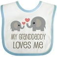 thumbnail image 3 of Inktastic Grandaddy Loves Me Elephant Boys or Girls Baby Bib, 3 of 4