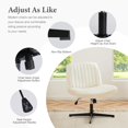 thumbnail image 3 of AENKYO Adjustable Swivel Office Chair - Criss Cross Leg - Padded Armless Desk Chair - Cream, 3 of 6
