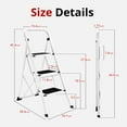 thumbnail image 2 of 3 Step Ladder, ODEB Folding Step Stool with Wide Anti-Slip Pedal, 330lbs Sturdy Steel Ladder, Convenient Handgrip, Lightweight, Portable Steel Step Stool, 2 of 6