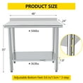 thumbnail image 2 of Stainless Steel Table Prep & Work Table 24 x 48 Inches NSF Heavy Duty Commercial with Backsplash for Restaurant Kitchen Home and Hotel, 2 of 7