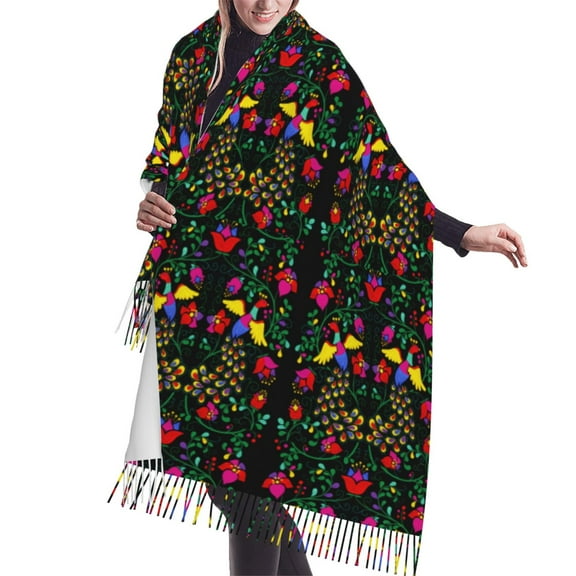 Shawl Wraps for Women - Mexican Flower K Oversized Fall Winter Fashion Blanket Scarf for Women