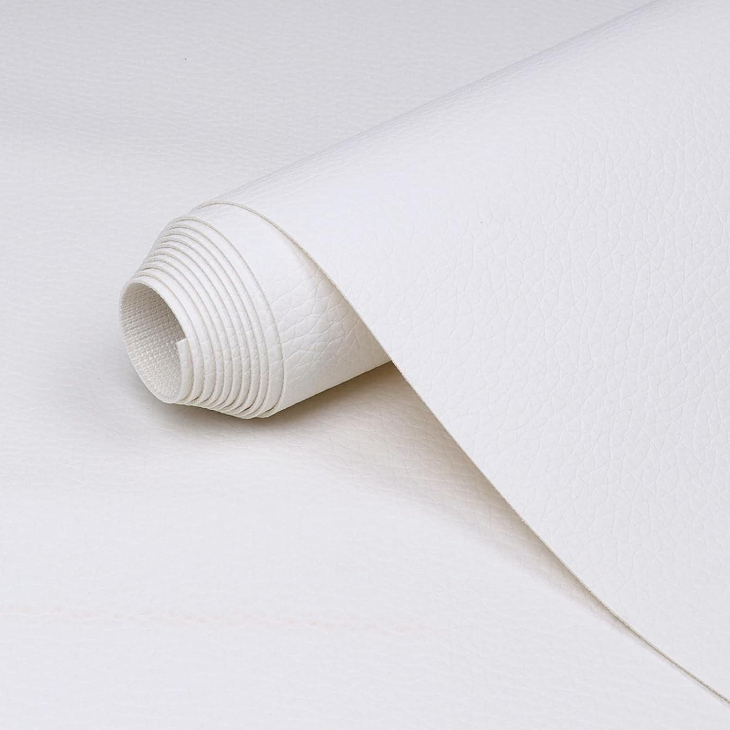Vinyl Marine Synthetic Leather Fabric - 55"W Waterproof Vinyl Material 0.6mm Thick Soft Upholstery Leather Sheets for Car Headliner Furniture Sofa Boat Replacement Renovate - White
