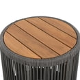 thumbnail image 6 of Christopher Knight Home 2 Piece Acacia Wood Outdoor 360° Swivel Chair and Side Table Set, Gray, 6 of 16