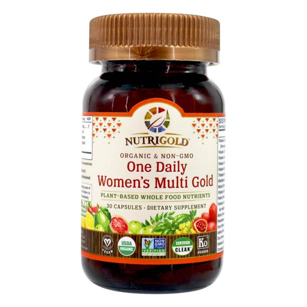 Nutrigold One Daily Women's Multi Gold PlantBased Whole Food Nutrients 30 Capsules