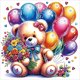 thumbnail image 1 of Pintura de diamante 5D DIY Taladro parcial con forma especial Cumpleaños Oso de peluche 30x30cm, 1 of 9