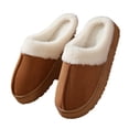 thumbnail image 2 of Zapatillas peludas de suela gruesa para mujer, pantuflas de algodón con puntera cálida y suela gruesa para ventana exterior, otoño e invierno, 2 of 5