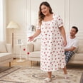 thumbnail image 3 of Agnes Orinda Women's Plus Size Nightgowns Sleepshirts Ruffle Trim Comfy Nightdress 1X White, 3 of 8