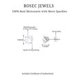 thumbnail image 5 of Rosec Jewels Moissanite Solitaire Stud Earrings - 2.7 Carat - D-VS1 Quality Certified - Screw Back Earrings, 14K Yellow Gold, 5 of 6