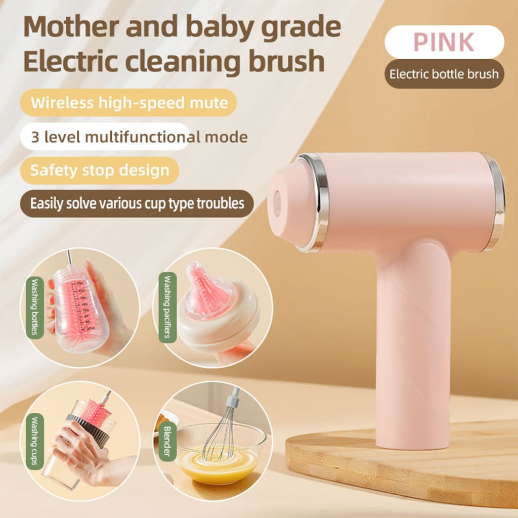 Elastomer Hair Electric Bottle Cleansing Brush Ergonomic Handle For Utensils Cups