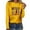 Yellow, variant on Merry Chrismas Shirt for Women Classic Buffalo Plaid Leopard Print Long Sleeve Tees Crewneck Casual Travel Xmas Tops