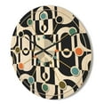 thumbnail image 3 of Designart 'Black and White Geometric Pattern VIII' Mid-Century Modern Wood Wall Clock, 3 of 5