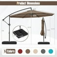 thumbnail image 3 of Gymax 10 FT Offset Hanging Umbrella w/ Base Patio Cantilever Umbrella 360° Rotation Taupe, 3 of 8