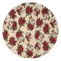 Multicolor Christmas Floral Pattern Round Blanket,Comfortable Soft Flannel Throw Blanket,All Season,Warm Lightweight Blankets for Sofa Bed Couch Living Room Chair 60"x60"