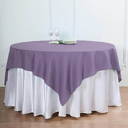 

54 Violet Amethyst Square Polyester Table Overlay - Case of 24 Overlays