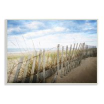 Stupell Industries Seaside Boardwalk Ocean Sand Fence Beach Grass Graphic Art Unframed Art Print Wall Art, Design by Graffitee Studios
