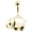 Gold IP, variant on Belly Button Ring with Elephant Design and a Big Opalite Stone 14G