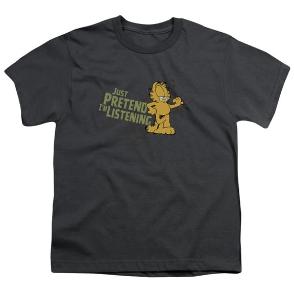 Garfield - Just Pretend Im Listening - Youth Short Sleeve Shirt - Small