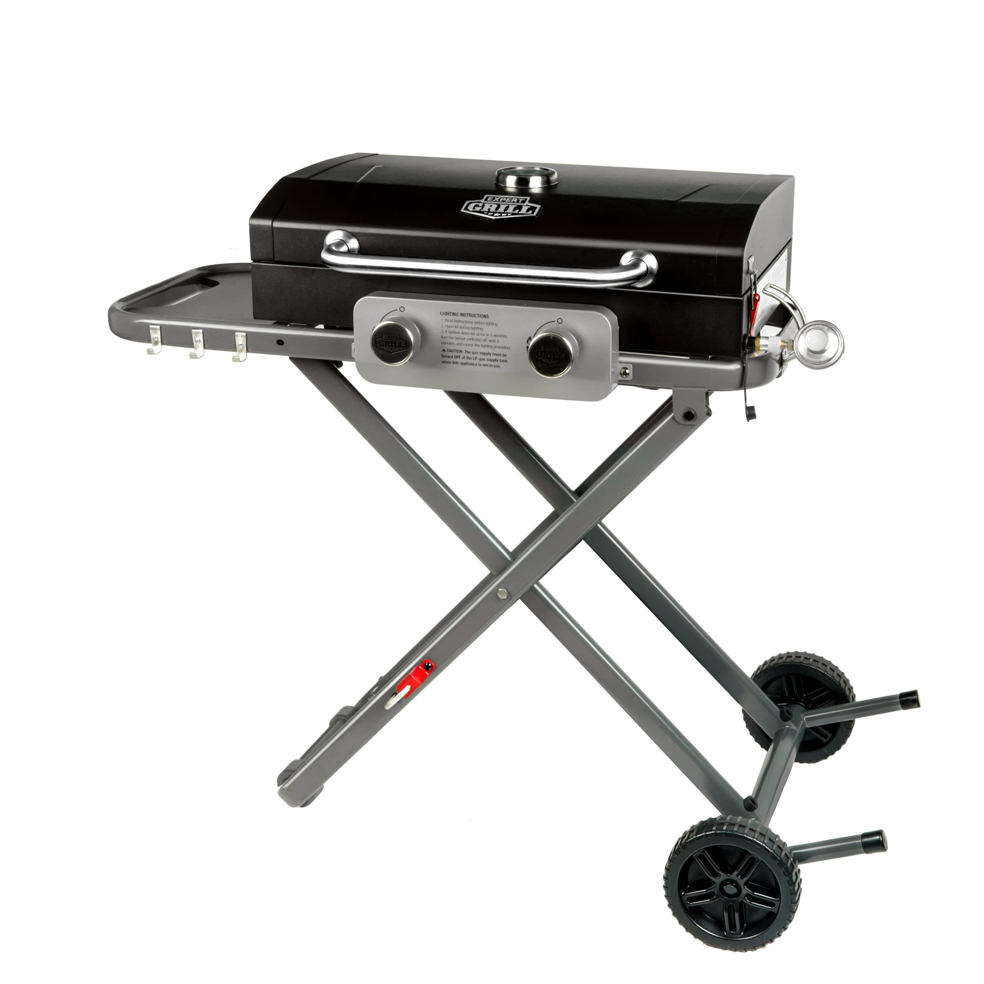 Expert Grill Portable 2-Burner Propane Gas Grill with Folding Legs, Black