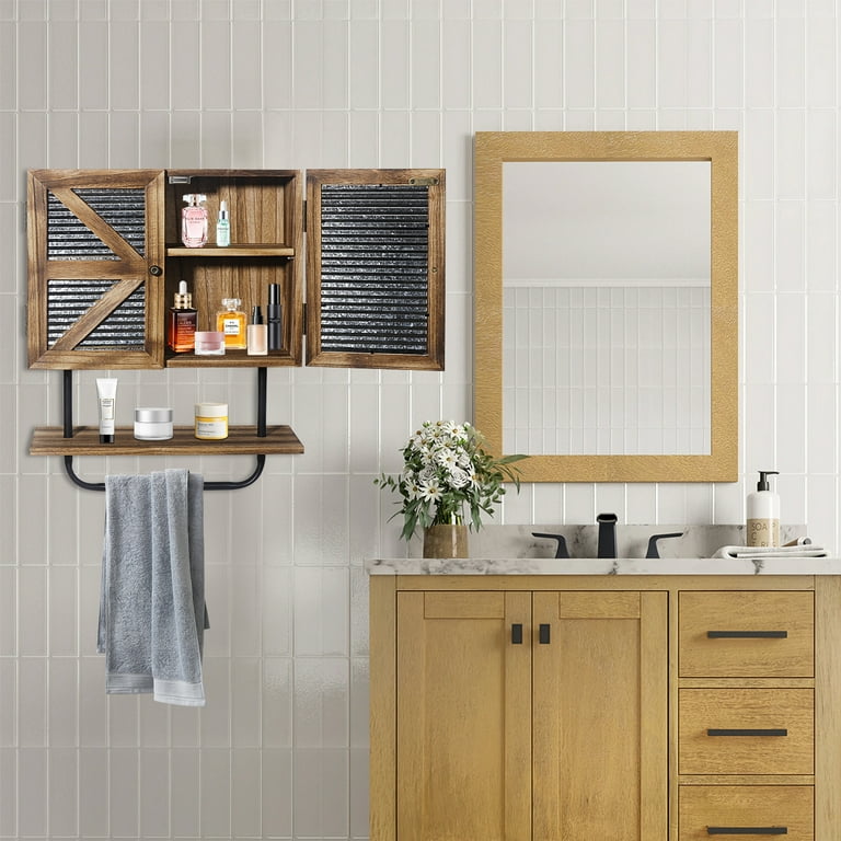 Bathroom cabinets with towel bar sale