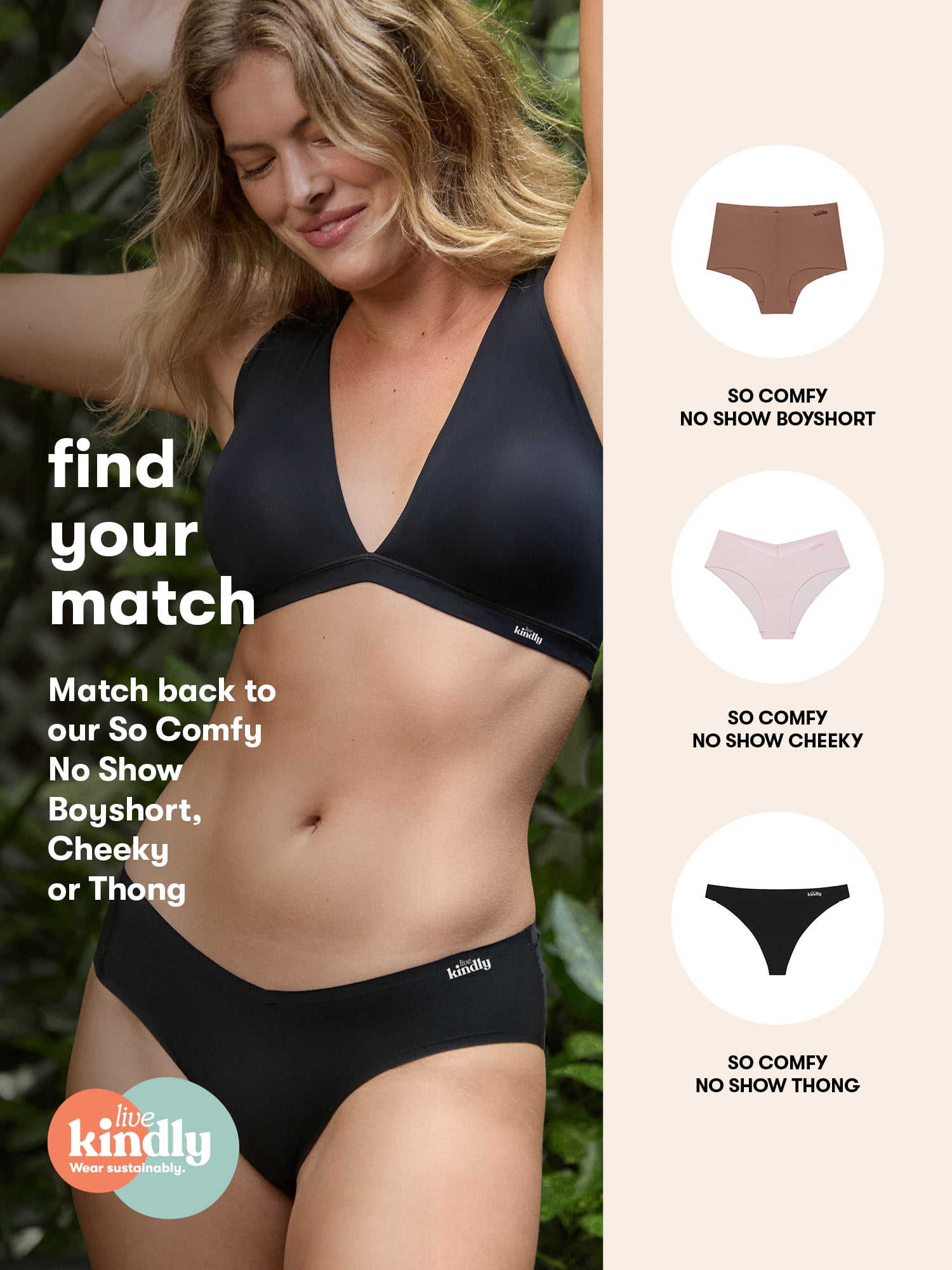 Kindly Yours Women’s So Comfy Micro Wire Free Push Up Plunge Bra, Sizes S-XXXL