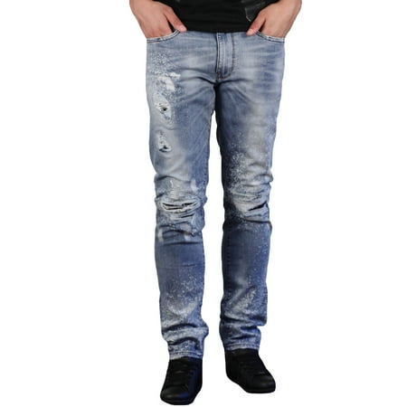 Men's Slim Straight Splatter Aaron Jeans from Jordan Craig Legacy