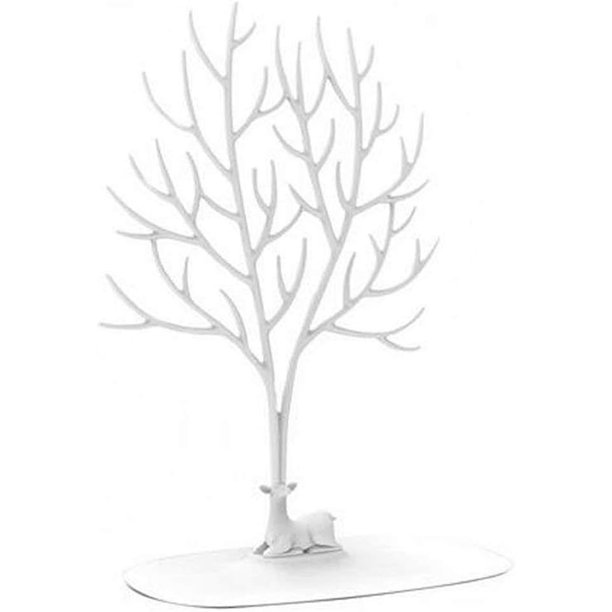 1 pieza (blanco) soporte para árbol de asta de ciervo, soporte para joyería/soporte para collar/estante de exhibición de pulsera, decoración del hogar, pieza de regalo, estante de exhibición de joyería para collar creativo con astas grandes ER